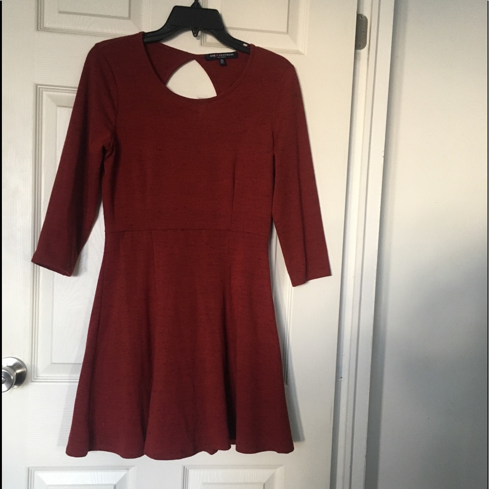 Red and black speckled skater dress, size medium